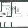 This is the layout of the ocean front condo. The living room has a sliding glass door allowing the beach to be viewed from inside.